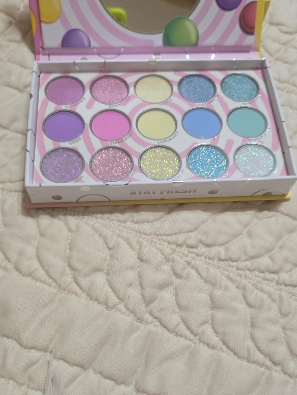 RUDE Pastel Candy Eyeshadow Palette - Pink, Purple, Yellow, Blue, Green